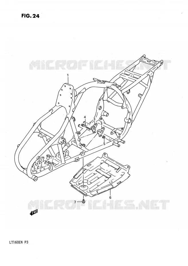 FRAME Suzuki QUAD 160 QUADRUNNER 1991  LT160EM(P3)