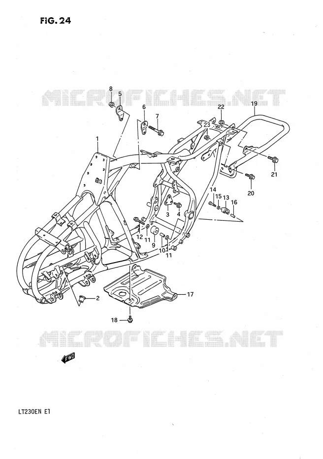 FRAME Suzuki QUAD 230 QUADSPORT 1990  LT230EL(E1)