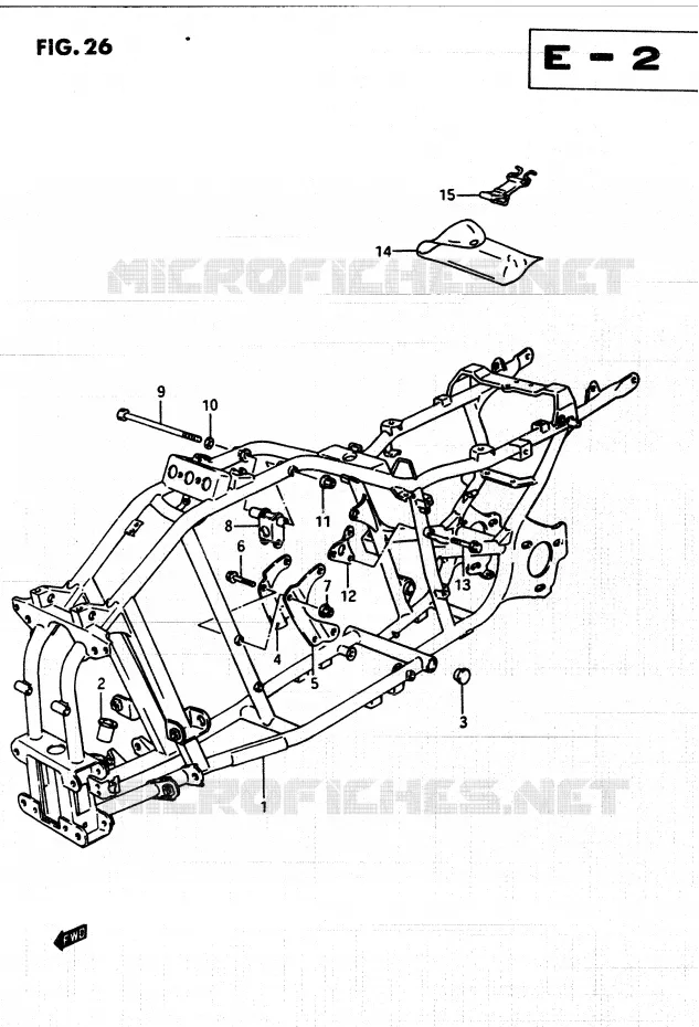 FRAME Suzuki QUAD 250 QUADRUNNER 1987  LT250EFF(F/2/G)
