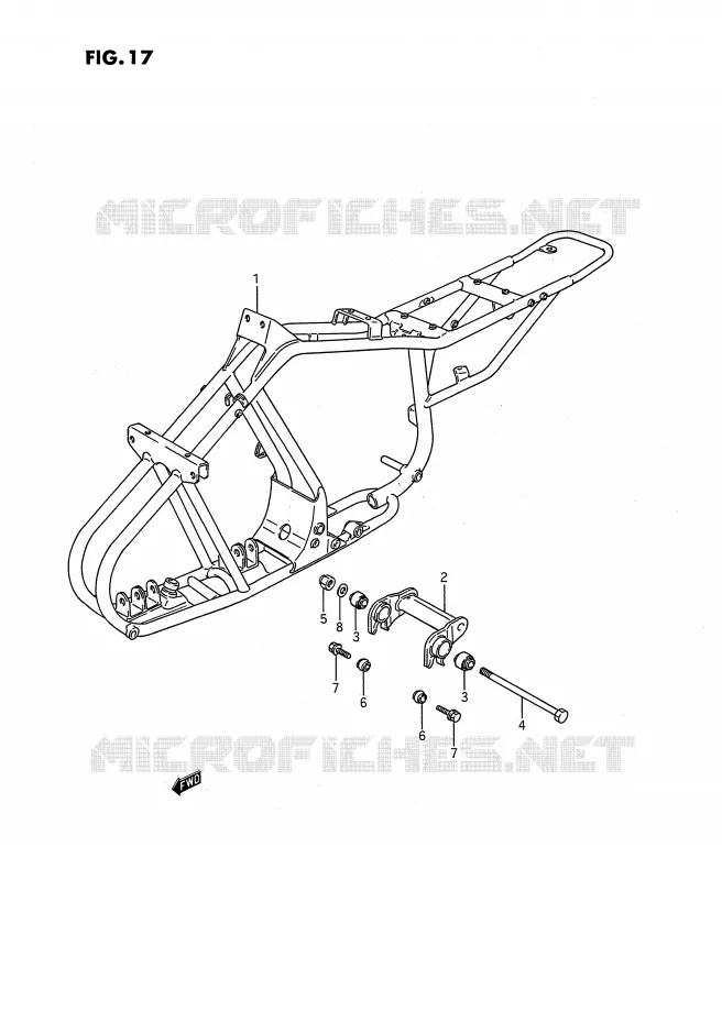 FRAME Suzuki QUAD 80 QUADSPORT 1989  LT80K(P28)