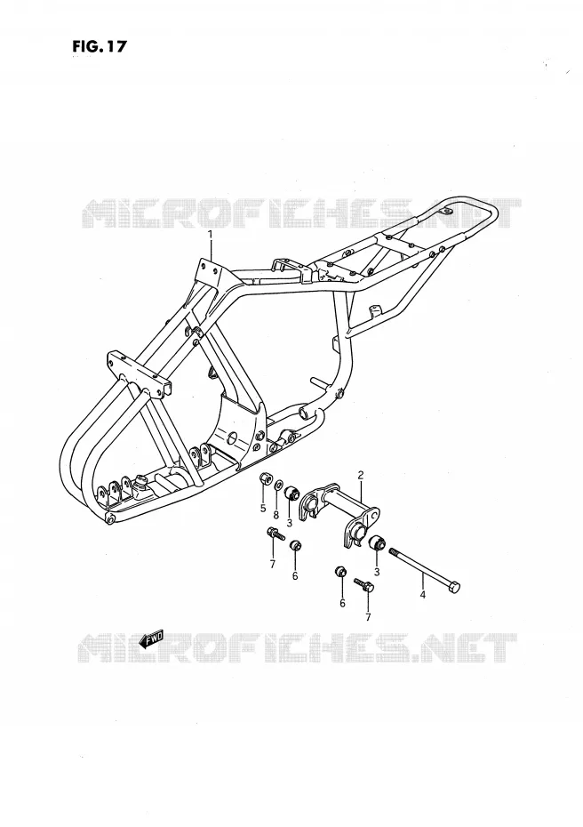 FRAME Suzuki QUAD 80 QUADSPORT 1992  LT80N(P3)