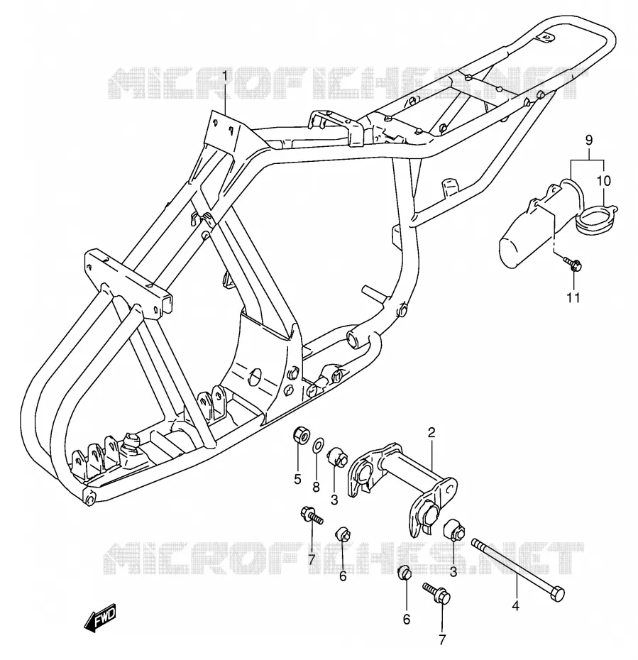FRAME Suzuki QUAD 80 QUADSPORT 1997  LT80V(P3/P28)