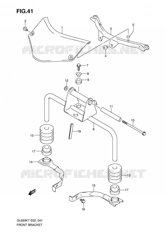 FRONT BRACKETS Suzuki MOTO 650 V-STROM 2007  DL650U3K7(E2)