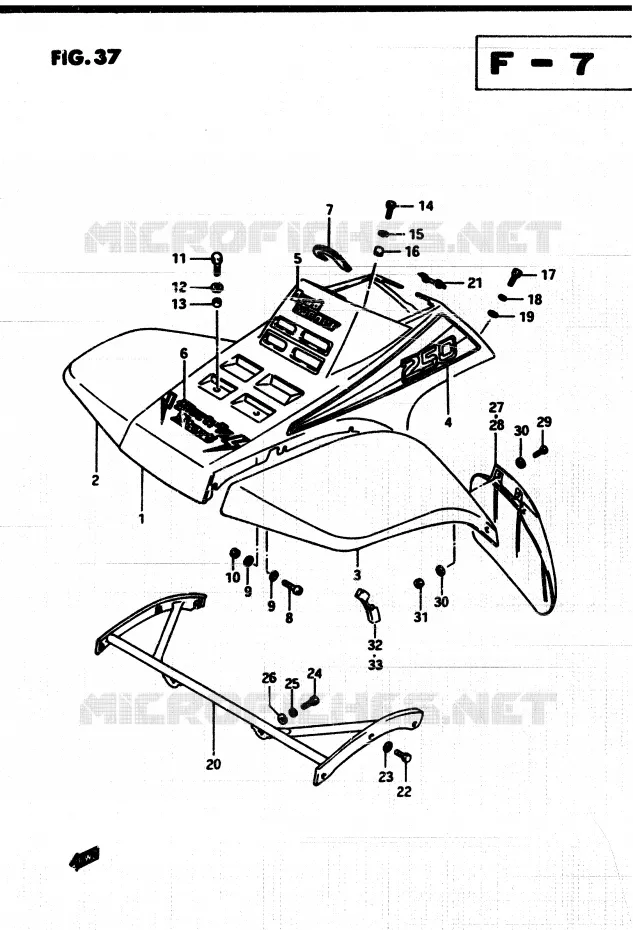 FRONT FENDER (MODELE F2) Suzuki QUAD 250 QUADRUNNER 1987  LT250EFF(F/2/G)