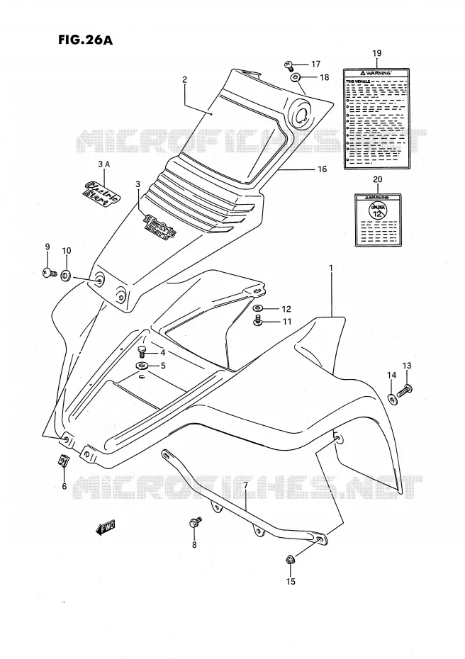 FRONT FENDER (MODELE J/K/L) Suzuki QUAD 80 QUADSPORT 1989  LT80K(P3)