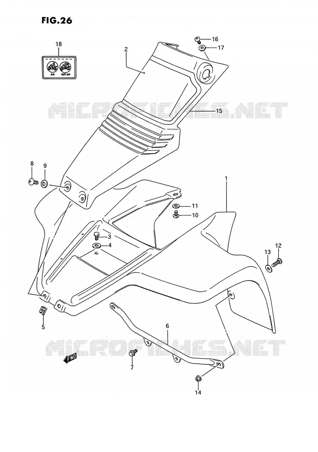 FRONT FENDER (MODELE L) Suzuki QUAD 80 QUADSPORT 1993  LT80P(P1)