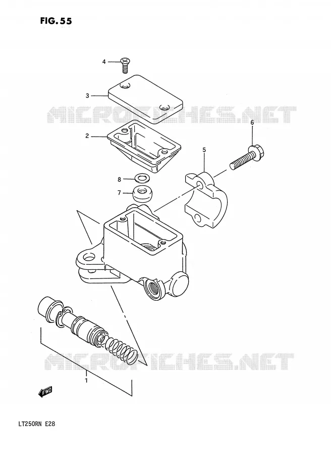 FRONT HOOFDREMCILINDER (MODELE F/G/H/J/K/L) Suzuki QUAD 250 QUADRACER 1989  LT250RK(E28)