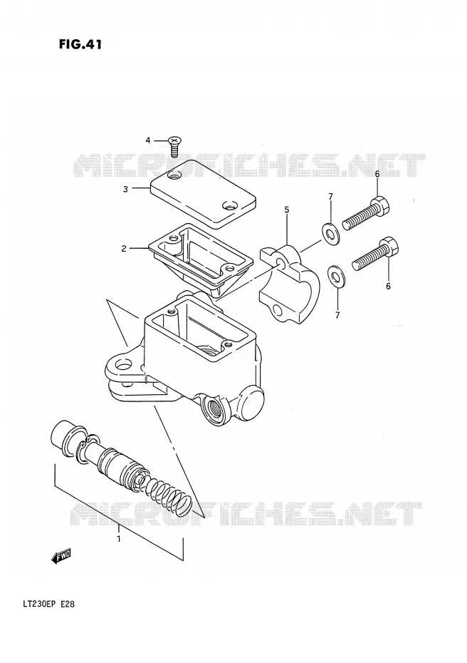 FRONT HOOFDREMCILINDER (MODELE H/J/K/L) Suzuki QUAD 230 QUADSPORT 1987  LT230EH(E28)