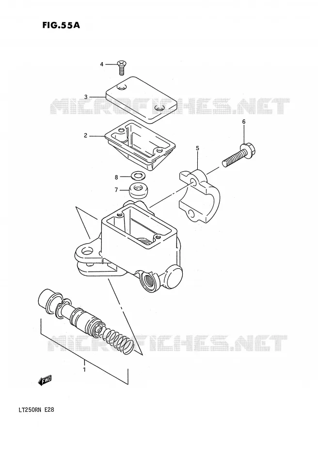 FRONT HOOFDREMCILINDER (MODELE M/N) Suzuki QUAD 250 QUADRACER 1992  LT250RN(E28)