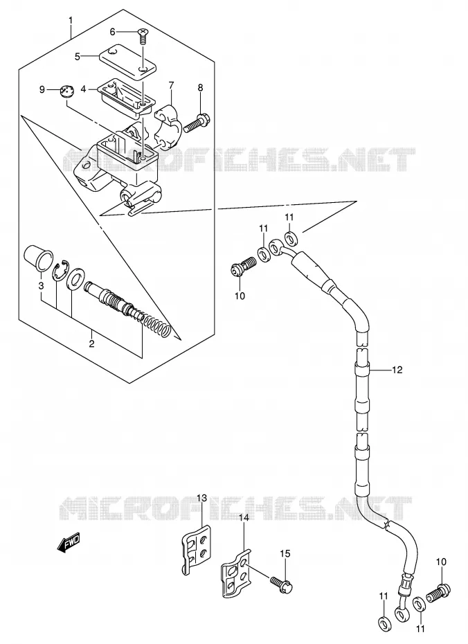 FRONT HOOFDREMCILINDER Suzuki MOTO 450 RM-Z 2006  RM-Z450K6(E3/E28)