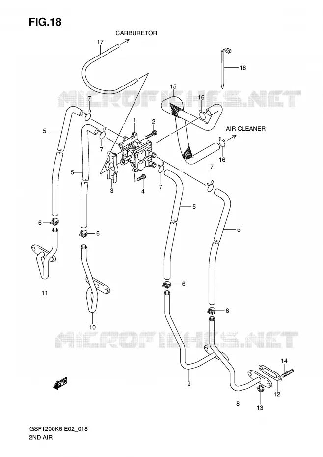 FUEL EVAP SYSTEM Suzuki MOTO 1200 BANDIT 2006  GSF1200SA K6 (E02,E19,E24)