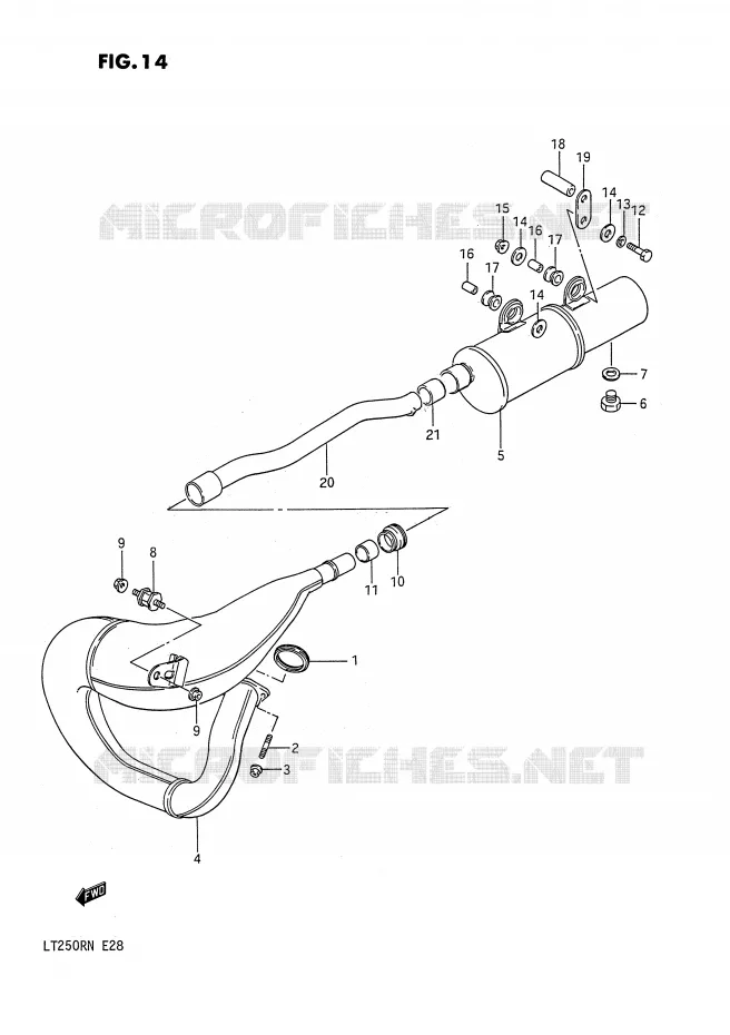GELUIDDEMPER (MODELE F/G) Suzuki QUAD 250 QUADRACER 1985  LT250RF(E28)