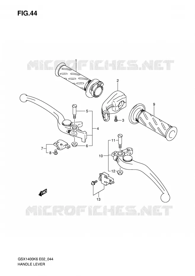 HANDGRIPS - LEVERS Suzuki MOTO 1400 GSX 2007  GSX1400K7(E2)