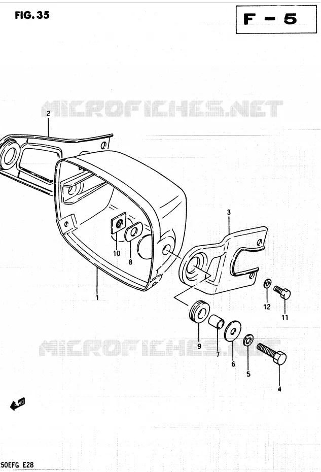 HEADLIGHT BOWL Suzuki QUAD 250 QUADRUNNER 1987  LT250EFF(F/2/G)