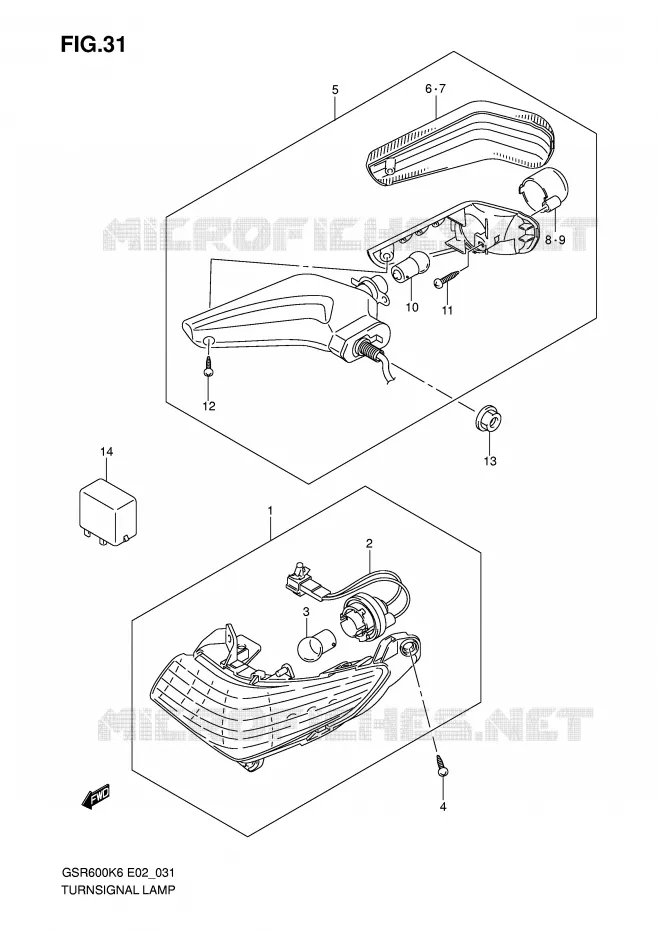 INDICATOREN Suzuki MOTO 600 GSR 2008  GSR600K8(E2)