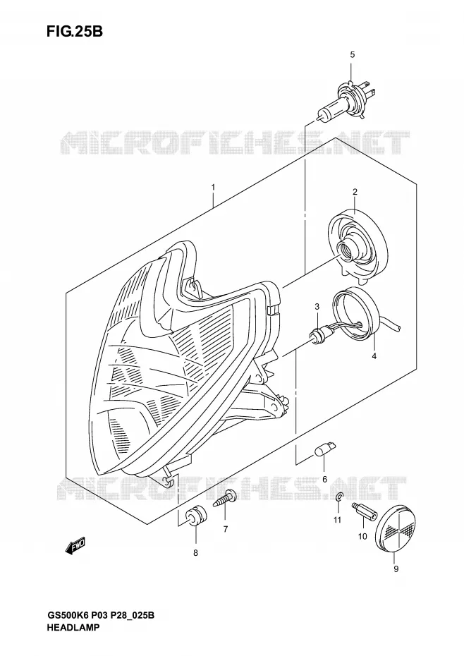 KOPLAMP (GS500FK4/K5/K6) Suzuki MOTO 500 GS-E 2004  GS500K4(P3)
