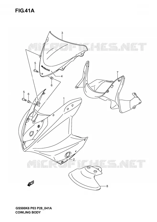 KUIP - ETIKETTEN (GS500FK4) Suzuki MOTO 500 GS-F 2005  GS500FK5(P3)