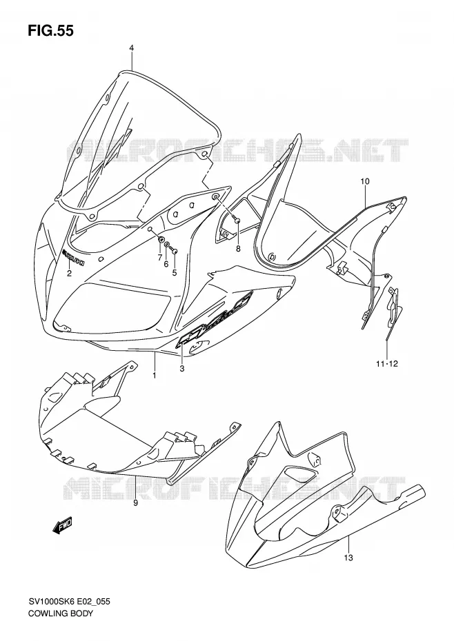 KUIP (SV1000S/S1/S2 K6) Suzuki MOTO 1000 SV 2006  SV1000S2K6(E2)