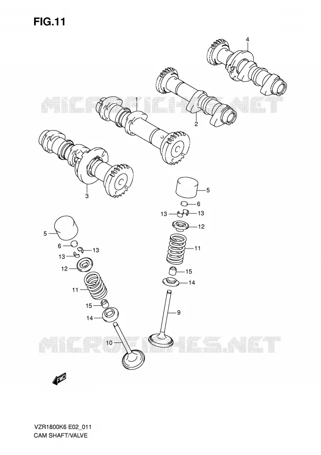 NOKKENAS - VALVES Suzuki MOTO 1800 INTRUDER 2007  VZR1800ZU2K7(E2)