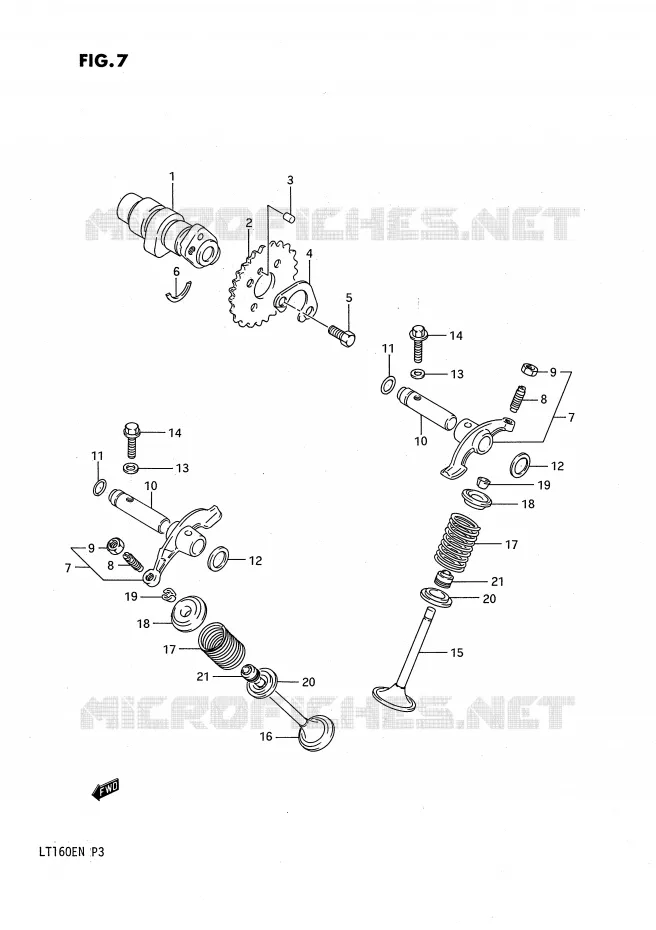 NOKKENAS - VALVES Suzuki QUAD 160 QUADRUNNER 1989  LT160EK(P3)