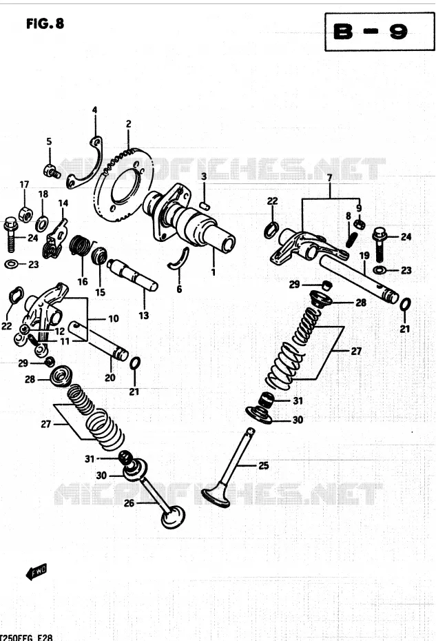 NOKKENAS - VALVES Suzuki QUAD 250 QUADRUNNER 1985  LT250EF(F/2/G)