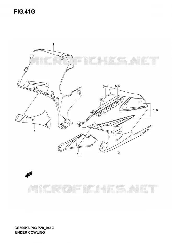 ONDER COWLING  (GS500FK6) Suzuki MOTO 500 GS-F 2006  GS500FK6(P3)