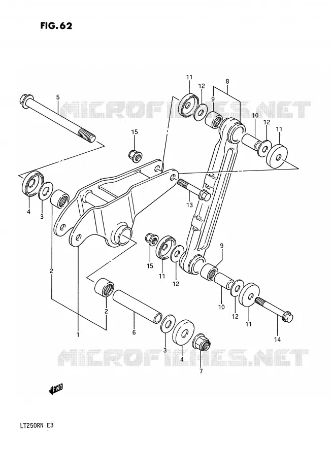 SCHOKBREKER AANEENSCHAKELING (MODELE H/J/K/L) Suzuki QUAD 250 QUADRACER 1987  LT250RH(E3)