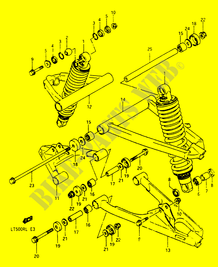 SCHOKDEMPER   VORKBEEN (MODELE H) voor Suzuki QUADRACER 500 1989