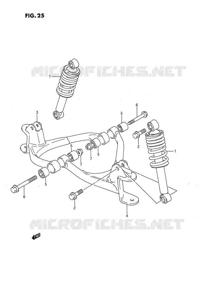 SCHOKDEMPER - VORKBEEN Suzuki QUAD 80 QUADSPORT 1987  LT80H(P28)