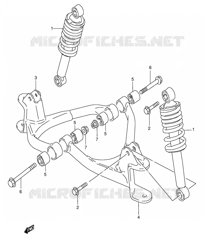 SCHOKDEMPER - VORKBEEN Suzuki QUAD 80 QUADSPORT 1999  LT80X(P3/P28)