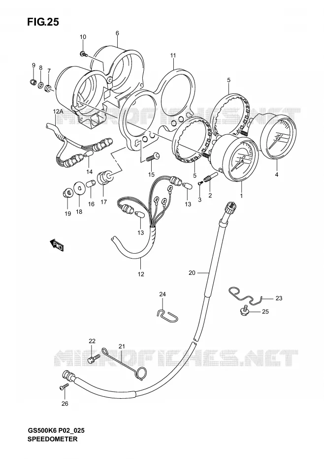 SNELHEIDSMETER (MODELE K3) Suzuki MOTO 500 GS-E 2005  GS500UK5(P19)