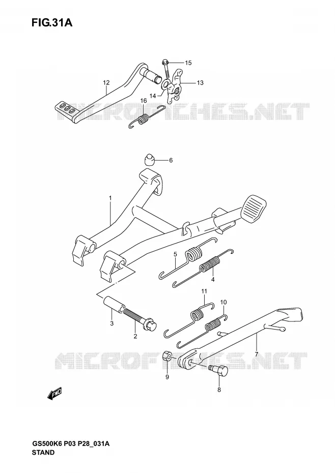 STAND (MODELE K4/K5/K6) Suzuki MOTO 500 GS-F 2005  GS500FK5(P3)