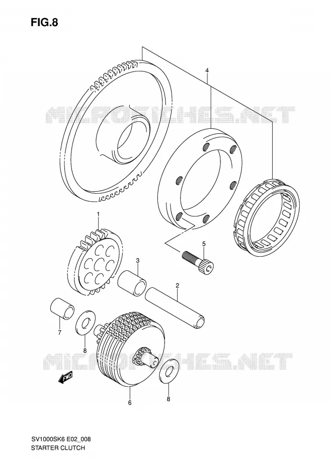 STARTMOTOR CLUTCH Suzuki MOTO 1000 SV 2006  SV1000S2K6(E2)