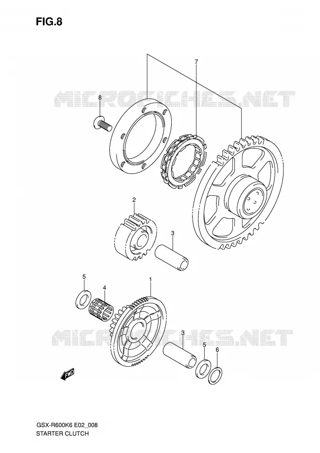 STARTMOTOR CLUTCH Suzuki MOTO 600 GSX-R 2006  GSX-R600U2K6(E2)