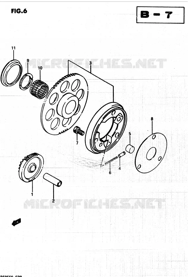 STARTMOTOR CLUTCH Suzuki QUAD 250 QUADRUNNER 1987  LT250EF(F/2/G)
