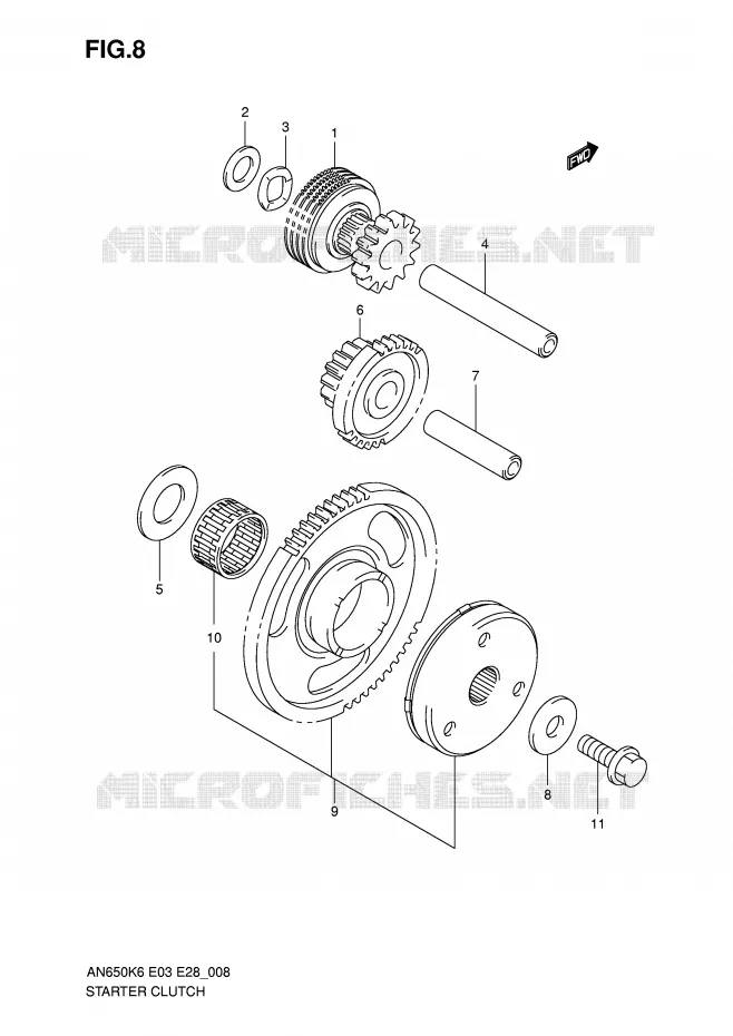 STARTMOTOR CLUTCH Suzuki SCOOTER 650 BURGMAN 2010  AN650AL0(E3/E28)