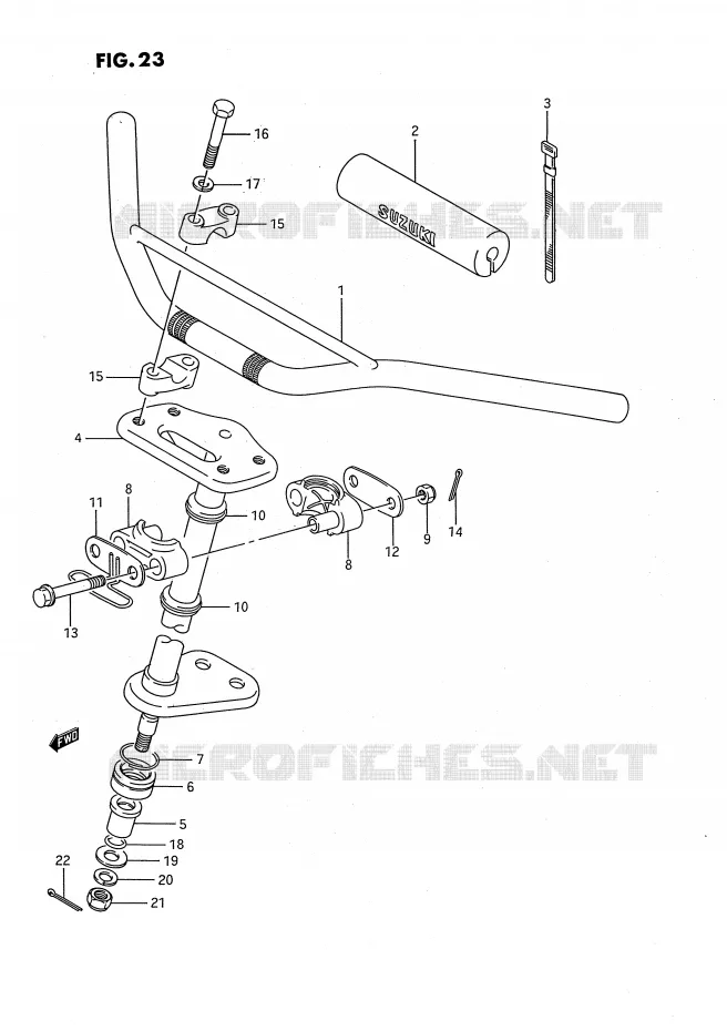 STUUR - STUURKOLOM Suzuki QUAD 80 QUADSPORT 1991  LT80M(P3)
