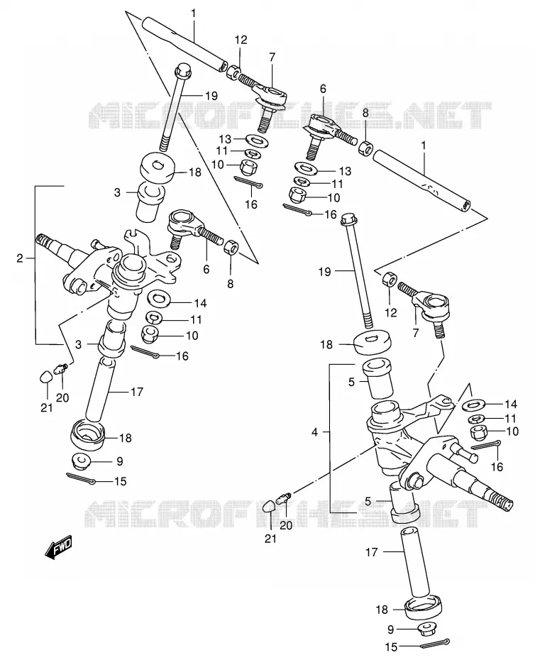 STUURINRICHTING - HUB Suzuki QUAD 80 QUADSPORT 2002  LT80K2(P3/P28)