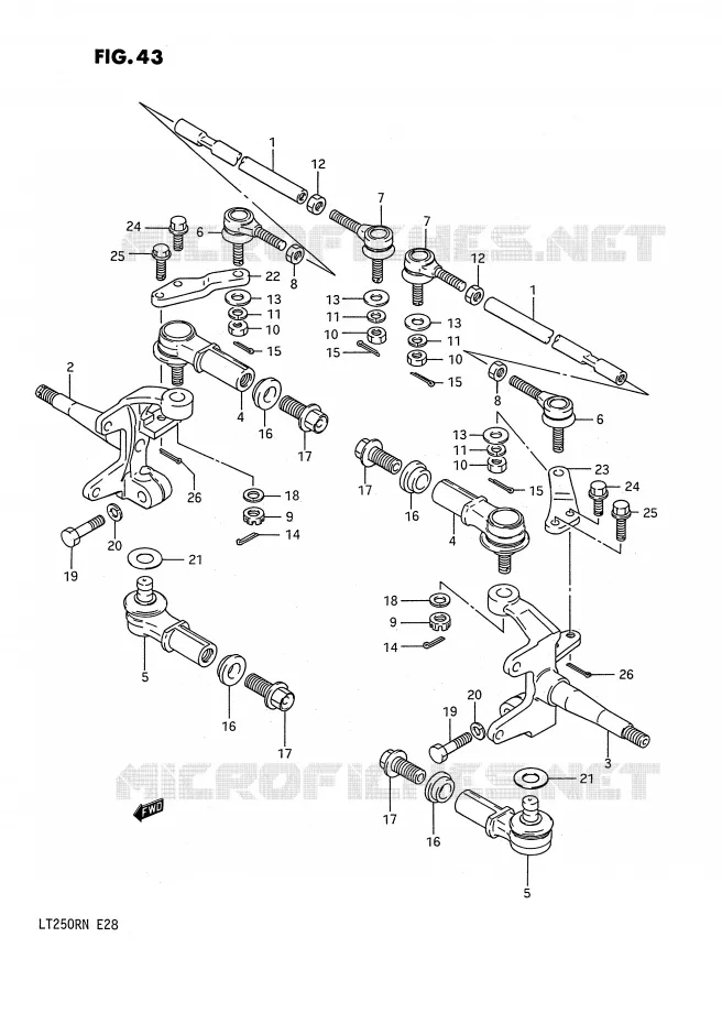 STUURINRICHTINGS - HUB (MODELE F/G) Suzuki QUAD 250 QUADRACER 1985  LT250RF(E28)