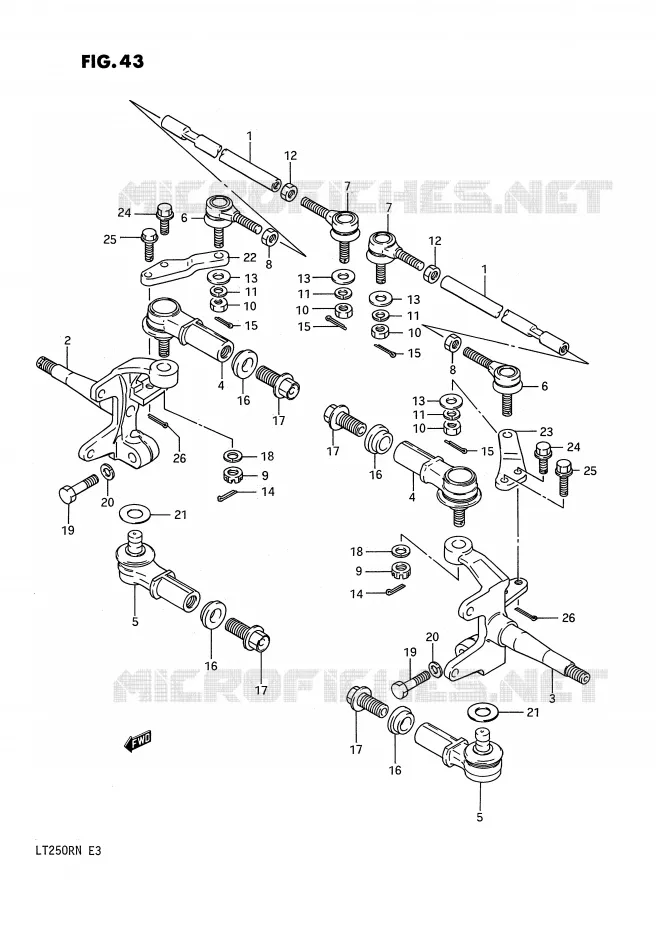 STUURINRICHTINGS - HUB (MODELE F/G) Suzuki QUAD 250 QUADRACER 1990  LT250RL(E3)