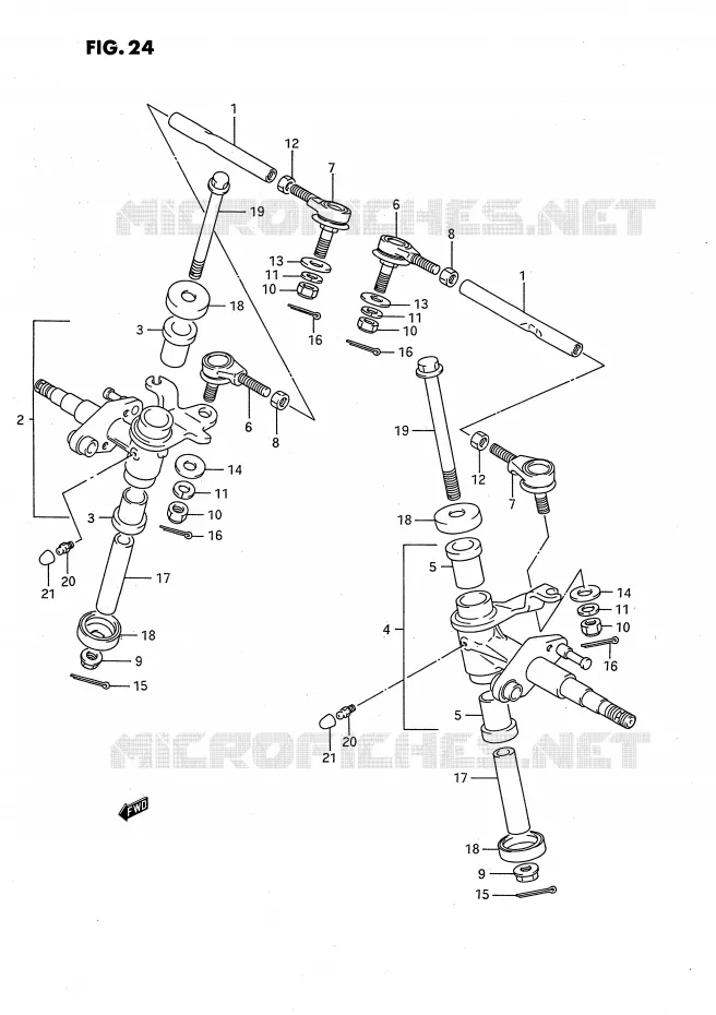 STUURINRICHTINGS - HUB Suzuki QUAD 80 QUADSPORT 1993  LT80P(P28)