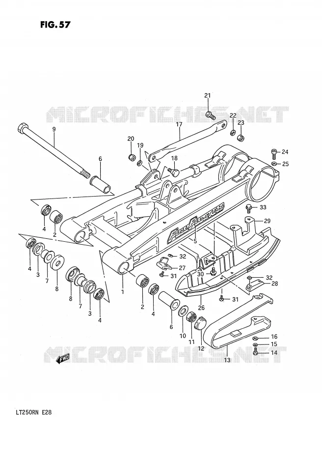 SWINGARM (MODELE G) Suzuki QUAD 250 QUADRACER 1987  LT250RH(E28)