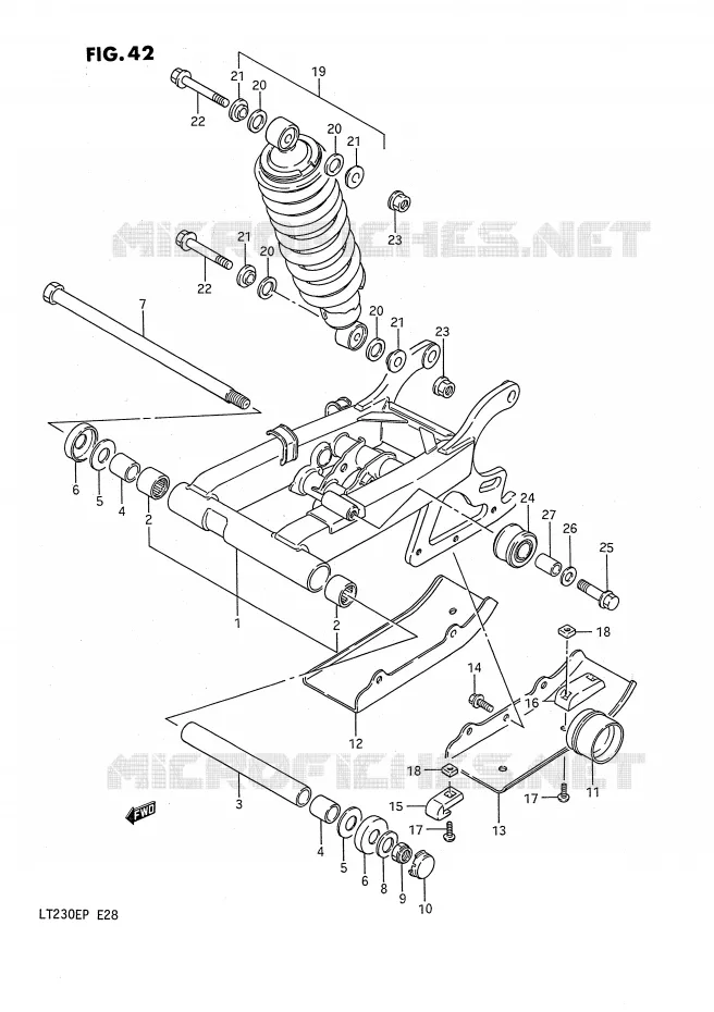 SWINGARM (MODELE H) Suzuki QUAD 230 QUADSPORT 1987  LT230EH(E28)