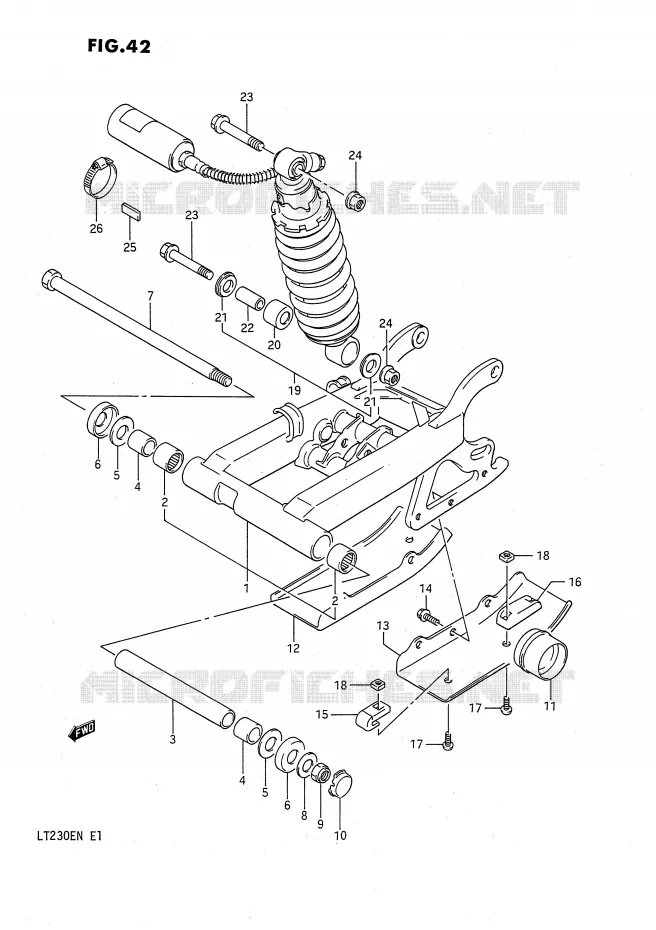 SWINGARM (MODELE L) Suzuki QUAD 230 QUADSPORT 1990  LT230EL(E1)