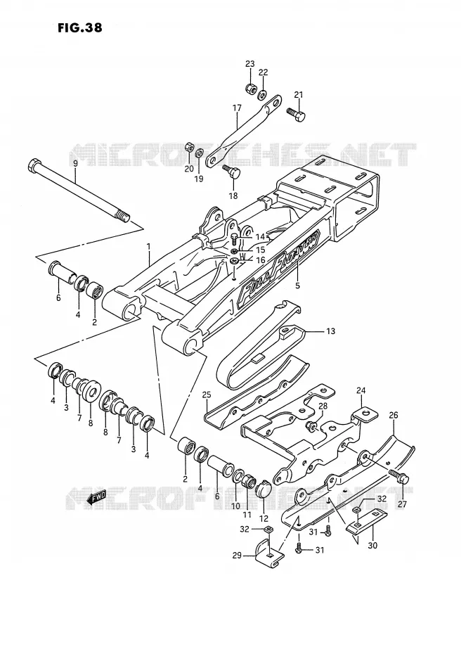 SWINGARM (MODELE L) Suzuki QUAD 250 QUADRACER 1990  LT250RL(E1)