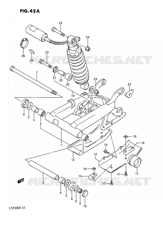 SWINGARM (MODELE M/N) Suzuki QUAD 230 QUADSPORT 1991  LT230EM(E1)