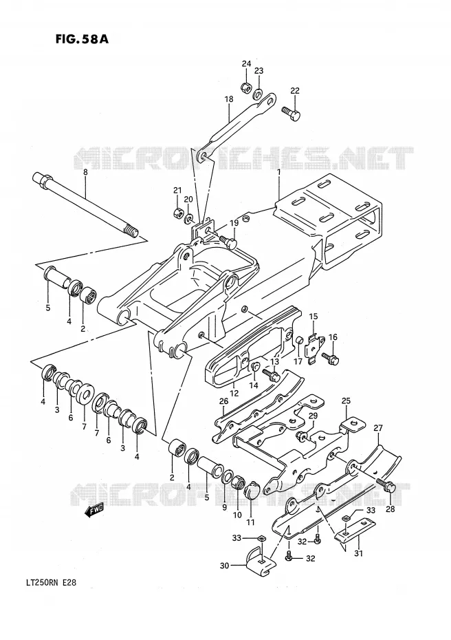 SWINGARM (MODELE M/N) Suzuki QUAD 250 QUADRACER 1987  LT250RH(E28)