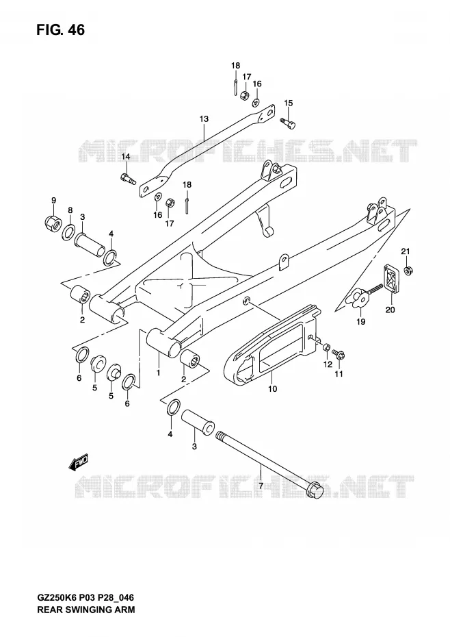 SWINGARM Suzuki MOTO 250 MARAUDER 2006  GZ250K6(P3)