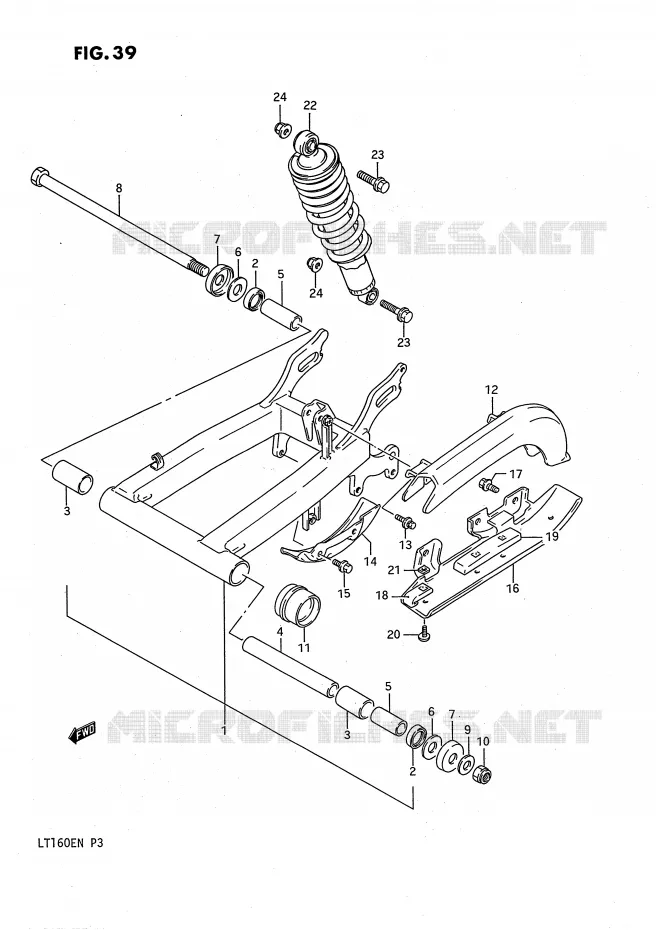 SWINGARM Suzuki QUAD 160 QUADRUNNER 1991  LT160EM(P3)