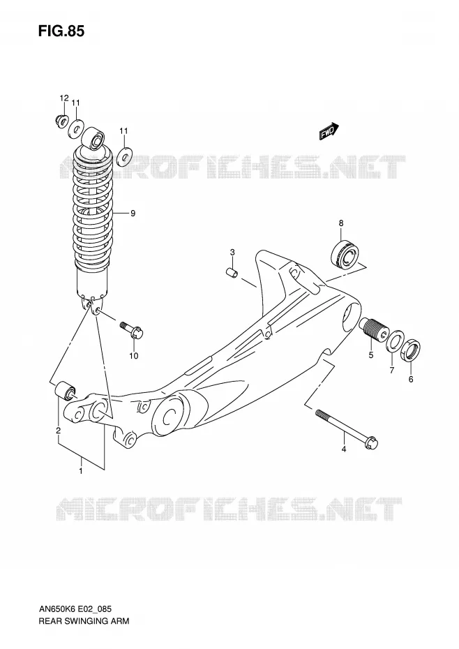 SWINGARM Suzuki SCOOTER 650 BURGMAN 2006  AN650K6(E2)